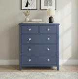 Nora Blue 5-Drawer Chest by Homelegance at Eve Furniture
