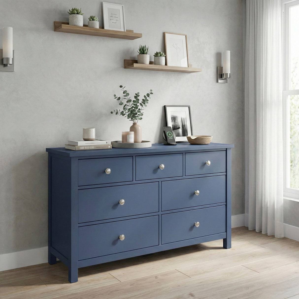 Nora Blue Dresser Mirror (Mirror Only) by Homelegance at Eve Furniture