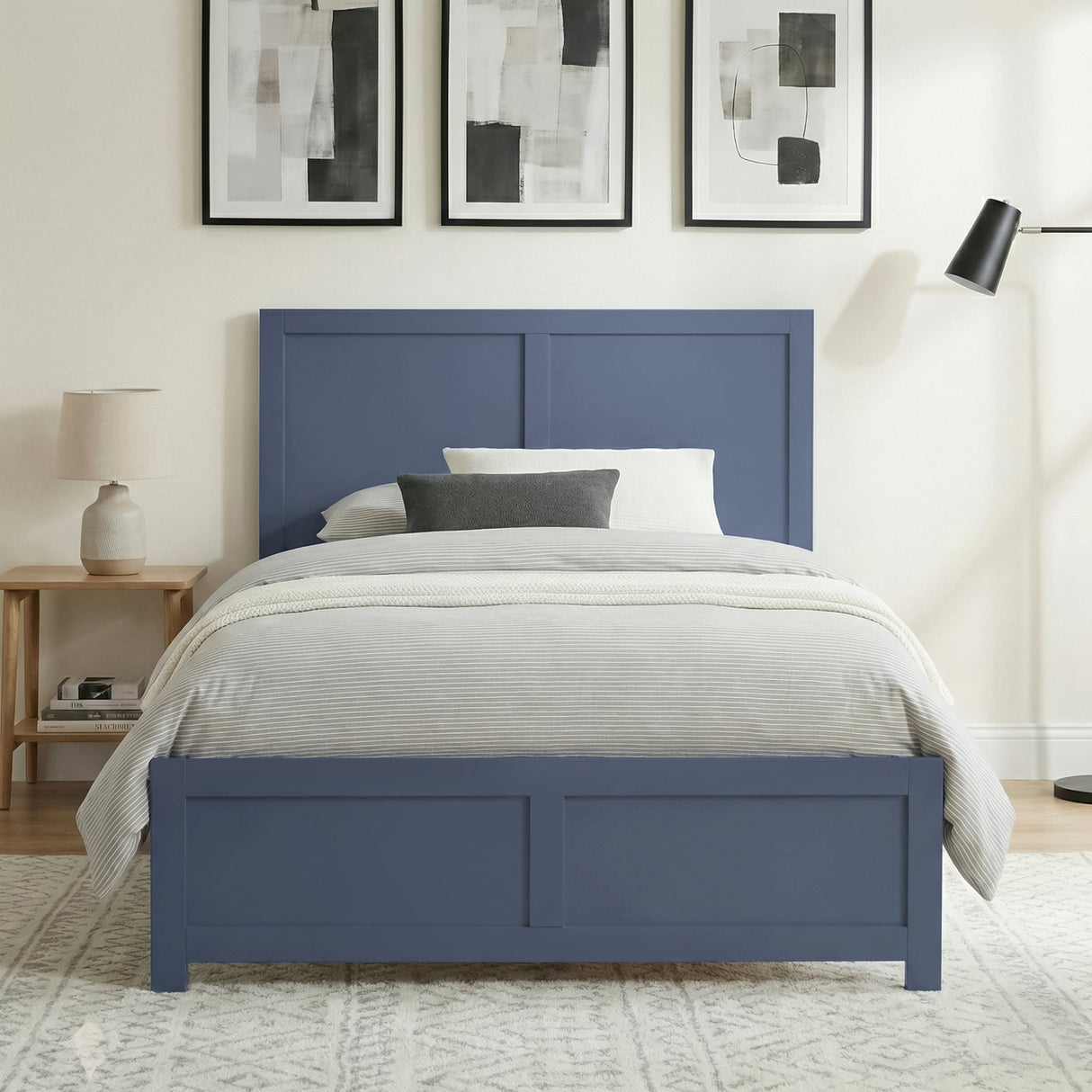 Nora Blue Full Platform Bed by Homelegance at Eve Furniture