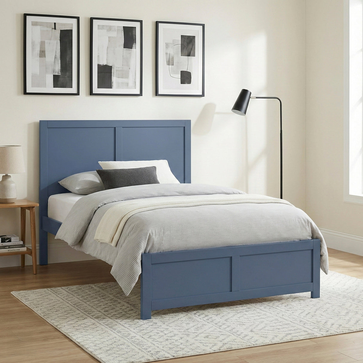 Nora Blue Full Platform Bed by Homelegance at Eve Furniture
