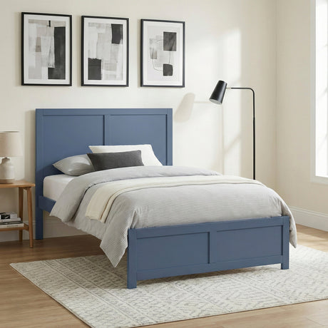 Nora Blue Full Platform Bed by Homelegance at Eve Furniture