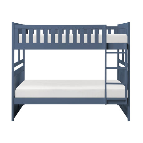 Nora Blue Full/Full Bunk Bed by Homelegance at Eve Furniture