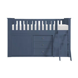 Nora Blue Low Loft Bunk with Bookcase and Dresser by Homelegance at Eve Furniture