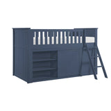 Nora Blue Low Loft Bunk with Bookcase and Dresser by Homelegance at Eve Furniture