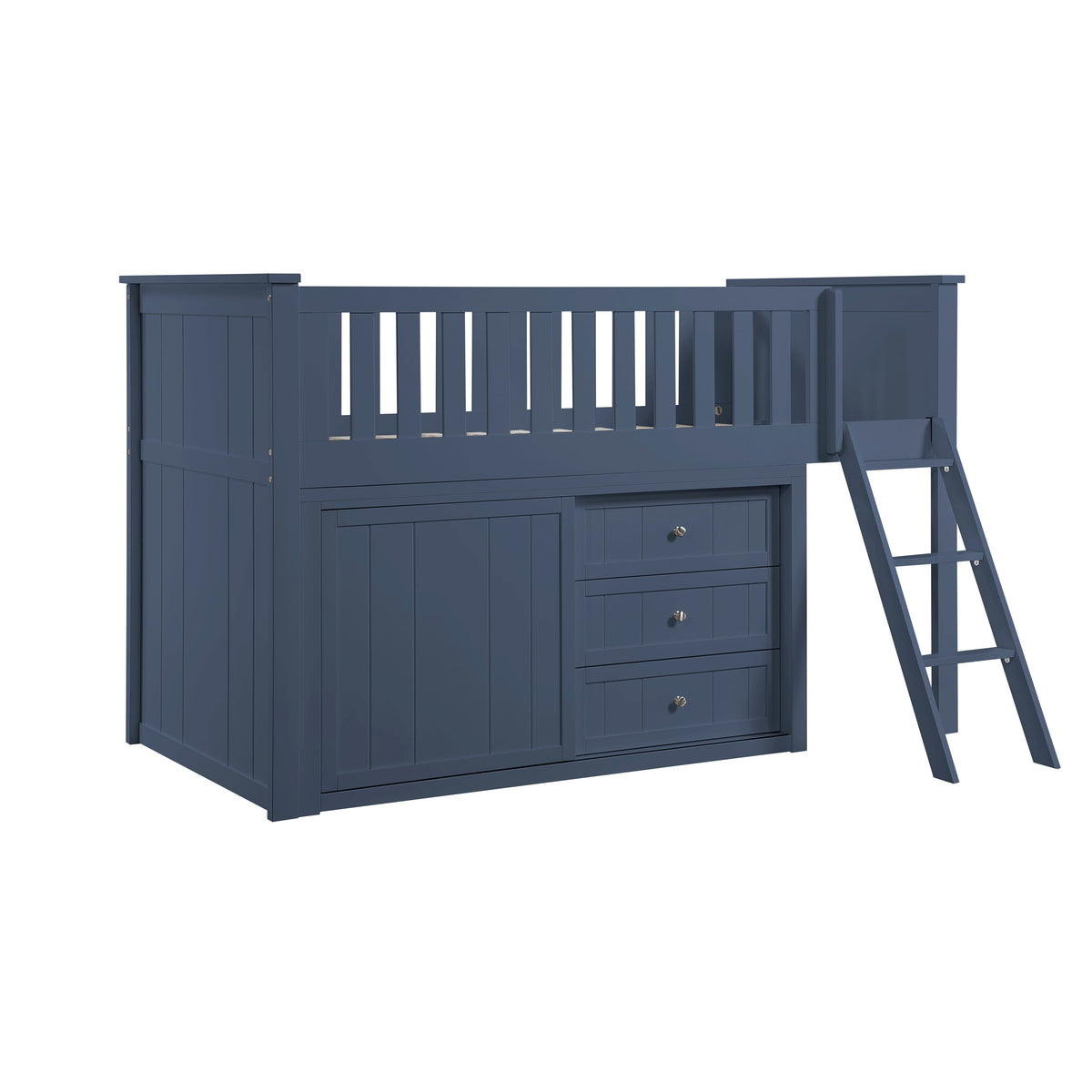 Nora Blue Low Loft Bunk with Dresser by Homelegance at Eve Furniture