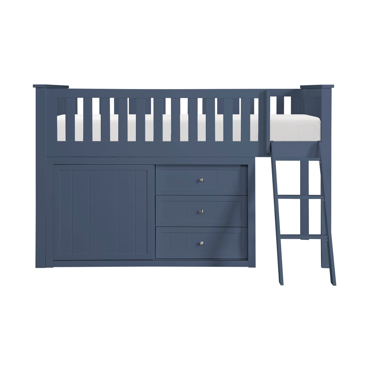 Nora Blue Low Loft Bunk with Dresser by Homelegance at Eve Furniture