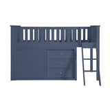 Nora Blue Low Loft Bunk with Dresser by Homelegance at Eve Furniture