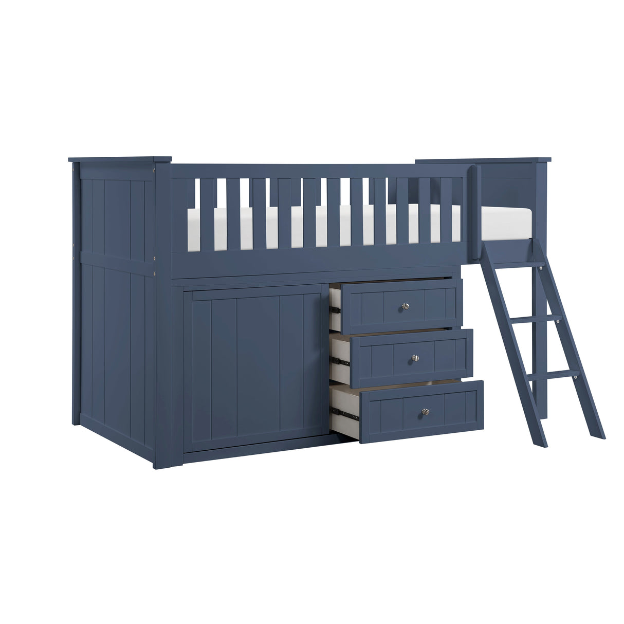 Nora Blue Low Loft Bunk with Dresser by Homelegance at Eve Furniture
