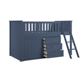 Nora Blue Low Loft Bunk with Dresser by Homelegance at Eve Furniture