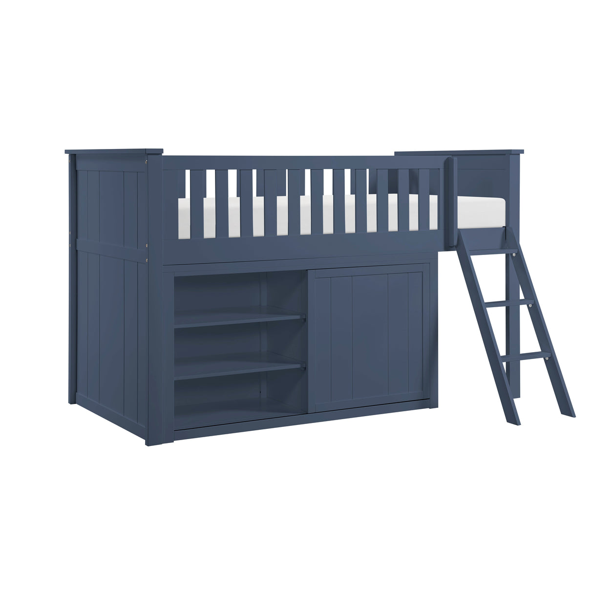Nora Blue Low Loft Bunk with Dresser by Homelegance at Eve Furniture