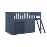 Nora Blue Low Loft Bunk with Dresser by Homelegance at Eve Furniture