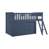 Nora Blue Low Loft Bunk with Dresser by Homelegance at Eve Furniture