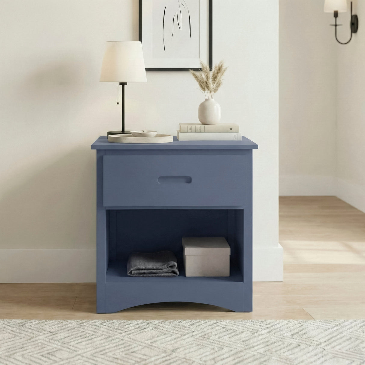 Nora Blue Nightstand by Homelegance at Eve Furniture