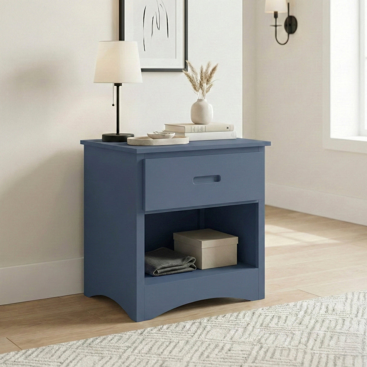Nora Blue Nightstand by Homelegance at Eve Furniture
