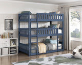 Nora Blue Triple Bunk Bed by Homelegance at Eve Furniture