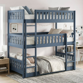 Nora Blue Triple Bunk Bed by Homelegance at Eve Furniture