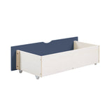 Nora Blue Twin Bookcase Corner Platform Bed by Homelegance at Eve Furniture