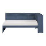 Nora Blue Twin Bookcase Corner Platform Bed by Homelegance at Eve Furniture