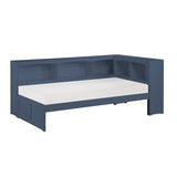 Nora Blue Twin Bookcase Corner Platform Bed by Homelegance at Eve Furniture