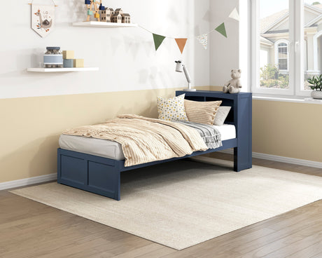 Nora Blue Twin Bookcase Platform Bed by Homelegance at Eve Furniture
