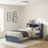 Nora Blue Twin Bookcase Platform Bed by Homelegance at Eve Furniture