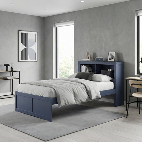 Nora Blue Twin Bookcase Platform Bed by Homelegance at Eve Furniture