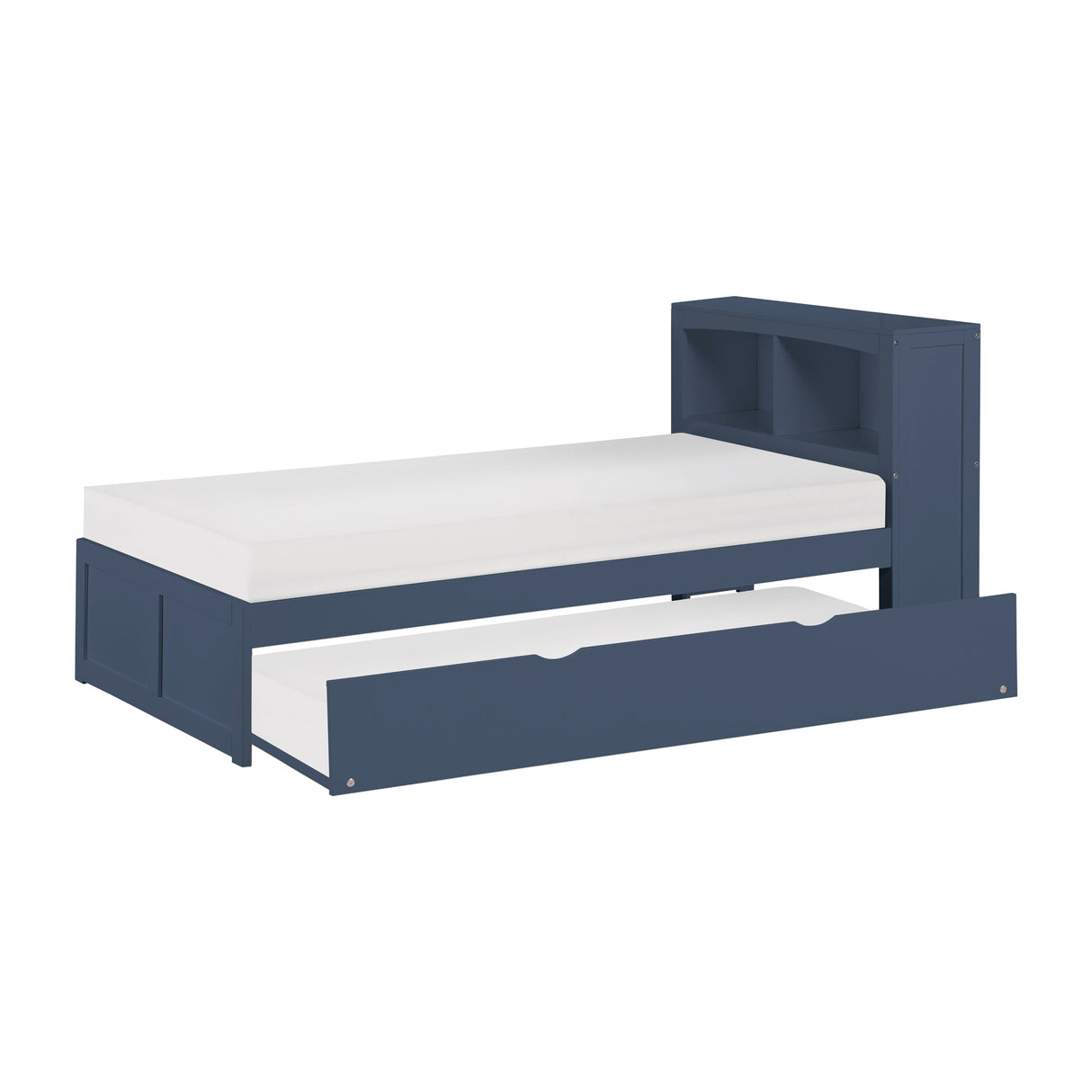 Nora Blue Twin Bookcase Platform Bed by Homelegance at Eve Furniture