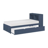 Nora Blue Twin Bookcase Platform Bed by Homelegance at Eve Furniture