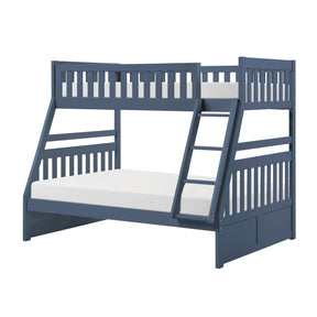 Nora Blue Twin/Full Bunk Bed by Homelegance at Eve Furniture
