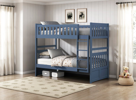 Nora Blue Twin/Twin Bunk Bed by Homelegance at Eve Furniture