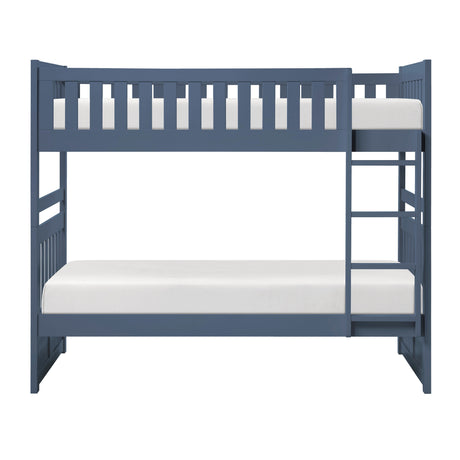 Nora Blue Twin/Twin Bunk Bed by Homelegance at Eve Furniture