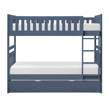 Nora Blue Twin/Twin Bunk Bed by Homelegance at Eve Furniture
