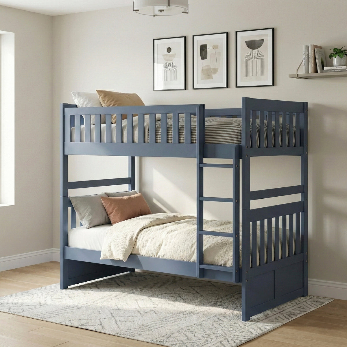 Nora Blue Twin/Twin Bunk Bed by Homelegance at Eve Furniture