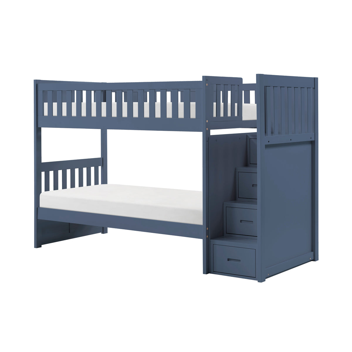 Nora Blue Twin/Twin Step Bunk Bed by Homelegance at Eve Furniture