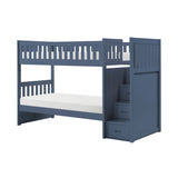 Nora Blue Twin/Twin Step Bunk Bed by Homelegance at Eve Furniture