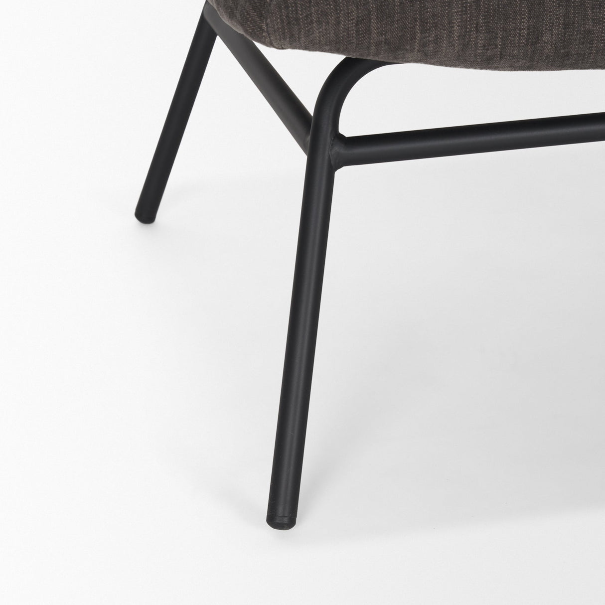 Nora Charcoal Fabric w/ Matte Black Metal Legs Accent Chair by Mercana at Eve Furniture