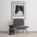 Nora Charcoal Fabric w/ Matte Black Metal Legs Accent Chair by Mercana at Eve Furniture