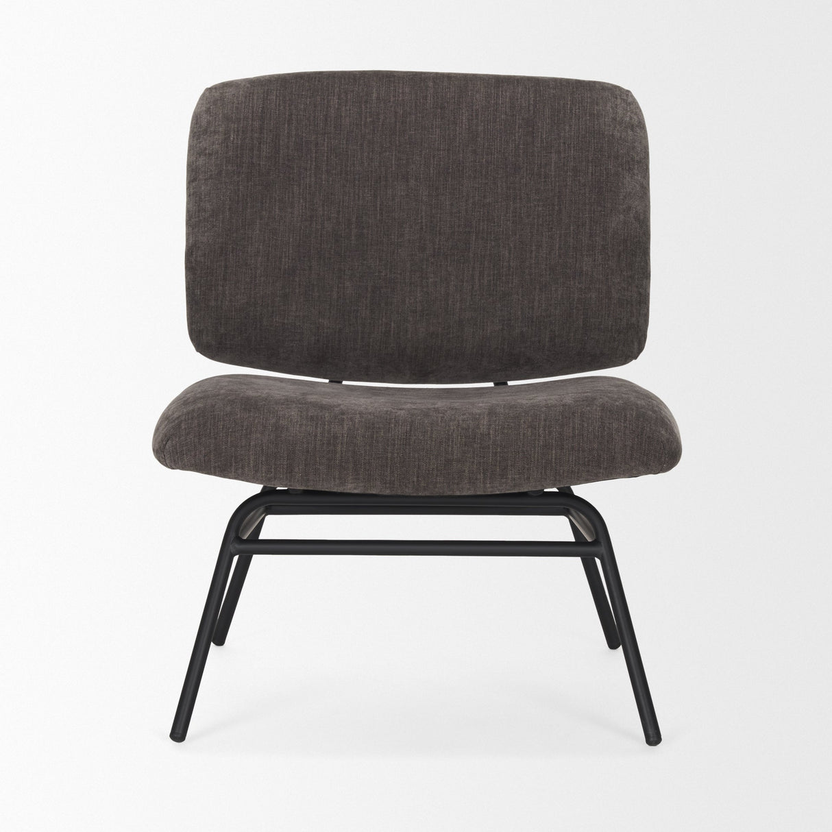 Nora Charcoal Fabric w/ Matte Black Metal Legs Accent Chair by Mercana at Eve Furniture