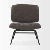 Nora Charcoal Fabric w/ Matte Black Metal Legs Accent Chair by Mercana at Eve Furniture