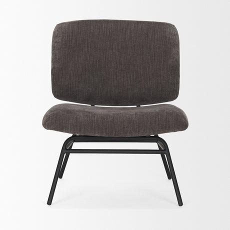 Nora Charcoal Fabric w/ Matte Black Metal Legs Accent Chair by Mercana at Eve Furniture