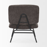 Nora Charcoal Fabric w/ Matte Black Metal Legs Accent Chair by Mercana at Eve Furniture