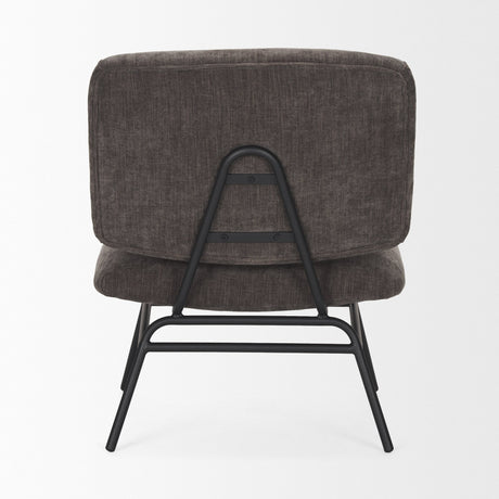 Nora Charcoal Fabric w/ Matte Black Metal Legs Accent Chair by Mercana at Eve Furniture