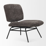 Nora Charcoal Fabric w/ Matte Black Metal Legs Accent Chair by Mercana at Eve Furniture