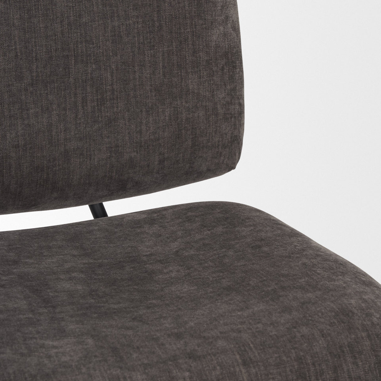 Nora Charcoal Fabric w/ Matte Black Metal Legs Accent Chair by Mercana at Eve Furniture