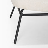 Nora Cream Fabric w/ Matte Black Metal Legs Accent Chair by Mercana at Eve Furniture