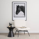 Nora Cream Fabric w/ Matte Black Metal Legs Accent Chair by Mercana at Eve Furniture