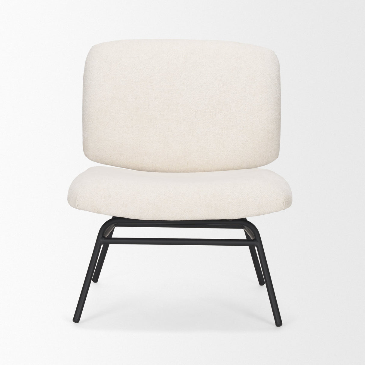 Nora Cream Fabric w/ Matte Black Metal Legs Accent Chair by Mercana at Eve Furniture