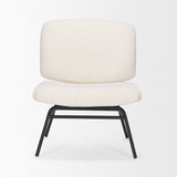 Nora Cream Fabric w/ Matte Black Metal Legs Accent Chair by Mercana at Eve Furniture