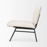 Nora Cream Fabric w/ Matte Black Metal Legs Accent Chair by Mercana at Eve Furniture