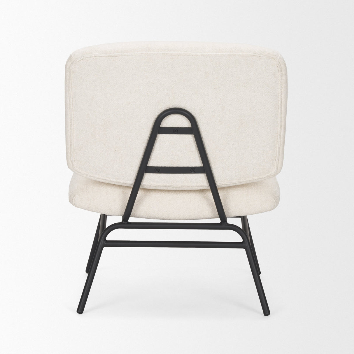 Nora Cream Fabric w/ Matte Black Metal Legs Accent Chair by Mercana at Eve Furniture